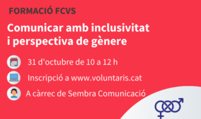 La Federació Catalana de Voluntariat Social (FCVS), a dins de l'eix de formacions sobre comunicació, dedica una sessió a la comunicació inclusiva. Font: FCVS