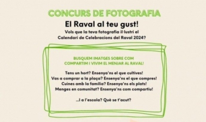 Cartell promocional del concurs de fotografia. Font: Fundació Tot Raval