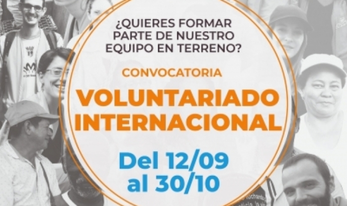 Convocatòria oberta pel voluntariat internacional d'IAP a Colòmbia. Font: Associació Acció Internacional per la Pau – IAP Catalunya