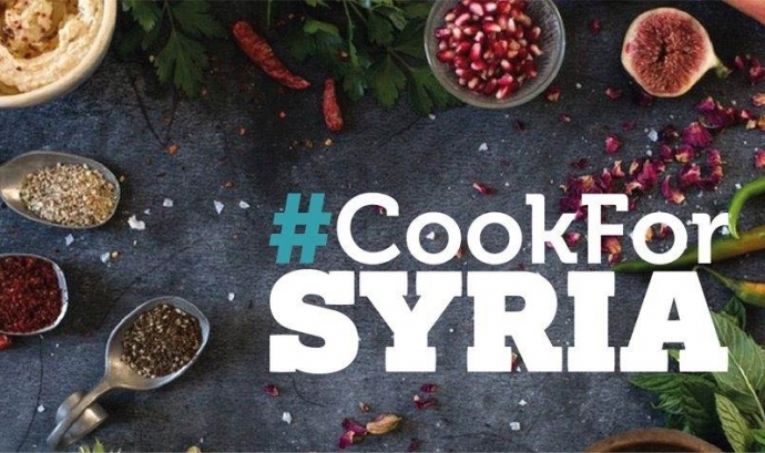 Cartell de la campanya. Font: #CookForSyria Font: 