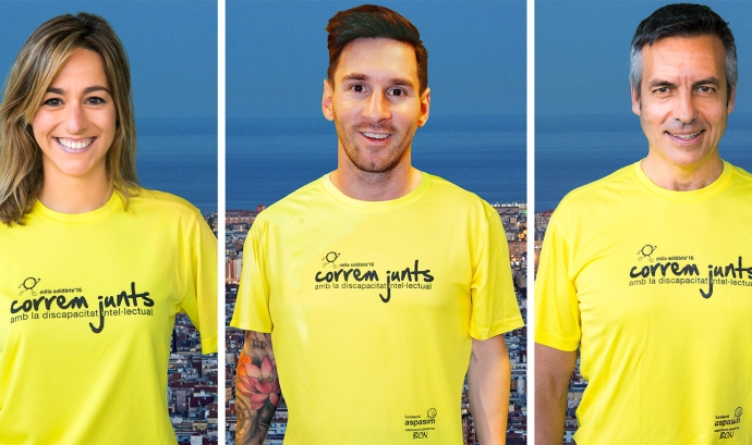 Ana Boadas, Leo Messi i Ramón Pellicer. Font: Correm junts 