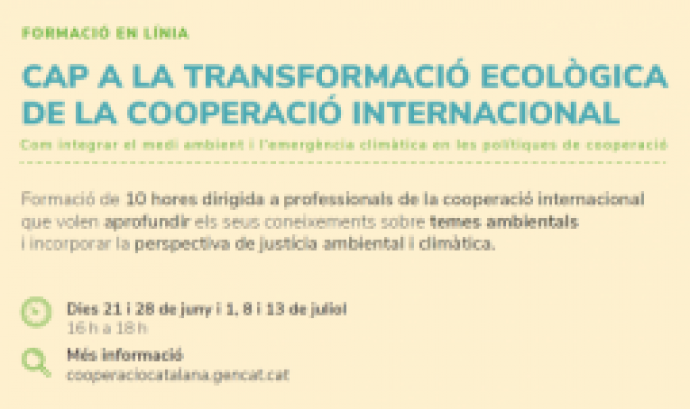 Formació sobre temes ambientals destinada a professionals de cooperació internacional. Font: Agència Catalana de Cooperació al Desenvolupament.