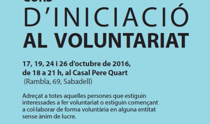 Curs d'iniciació al voluntariat a Sabadell