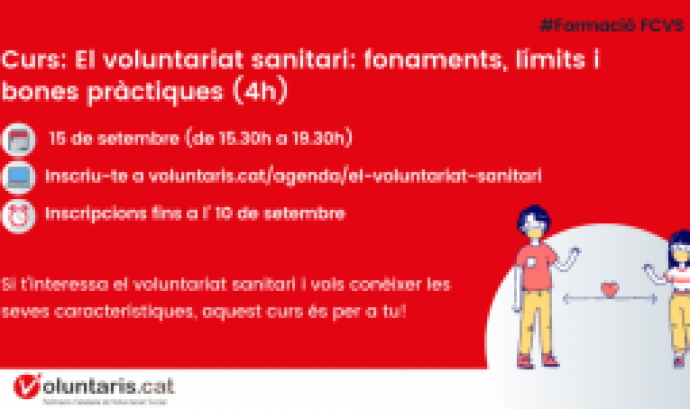 Curs sobre el voluntariat sanitari, organitzat per la Federació Catalana de Voluntariat Social. Font: FCVS