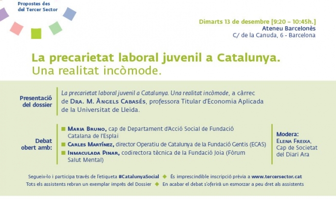 Programa del debat que es farà a l'Ateneu Barcelonès. Font: Taula del Tercer Sector