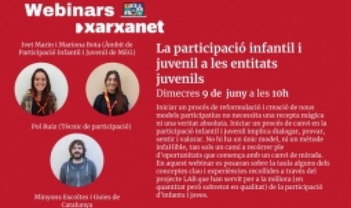 'La participació infantil i juvenil a les entitats juvenils' a càrrec de Minyons Escoltes i Guies de Catalunya