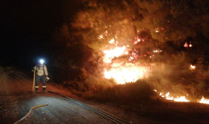 Incendi a Corbera d'Ebre el 10 d'agost. Font: Bombers