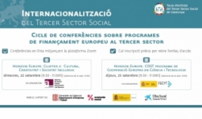 La Taula del Tercer Sector impulsa les conferències sobre finançament europeu per a entitats.