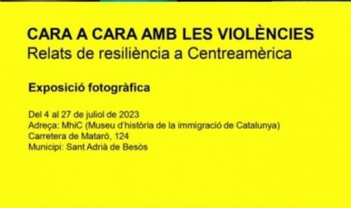 Fragment del cartell oficial de l'exposició 'Cara a cara amb les violències. Relats de resiliència a Centreamèrica'. Font: ICIP