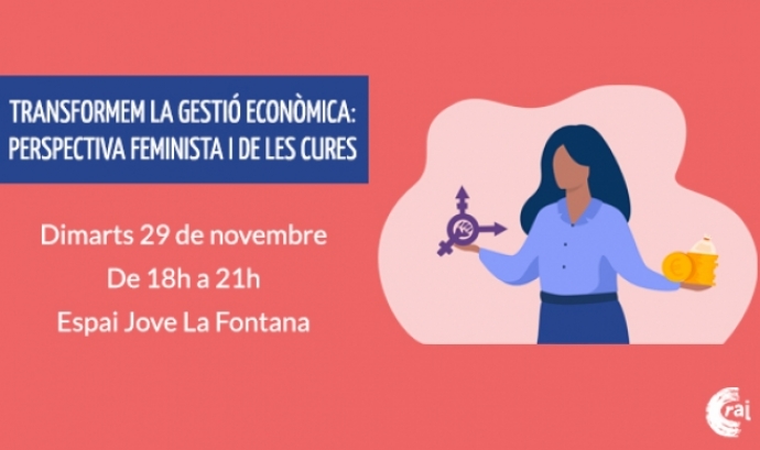 Cartell 'Transformem la gestió econòmica: perspectiva feminista i de les cures'