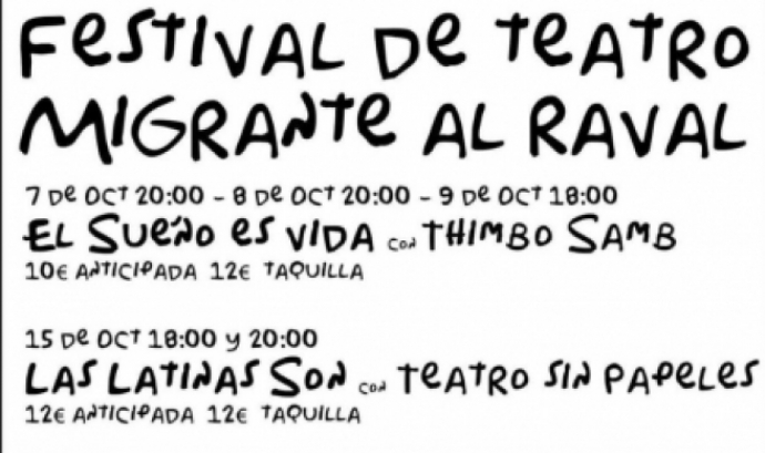 Cartell promocional del Festival de Teatre Migrant al Raval. Font: Ateneu del Raval