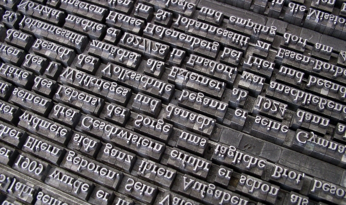 Un joc de tipografies d'impremta. Font: Willi Heidelbach (Pixabay)