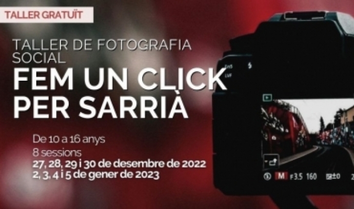 Cartell promocional del taller de fotografia social. Font: Diomira