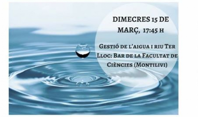 Cartell del Green Drinks a Girona sobre la gestió de l'aigua al riu Ter (imatge: naturalistesgirona.org)