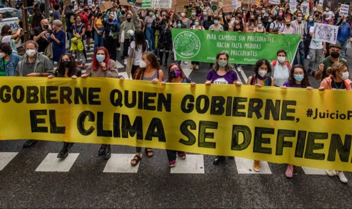 Cinc entitats ambientals han elevat al Constitucional una demanda contra el Govern espanyol per inacció climàtica. Font: Greenpeace