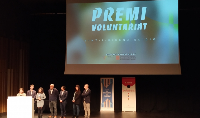 La Fundació Espigoladors recollint el Premi Voluntariat 2019. Font: Josep Carbonell