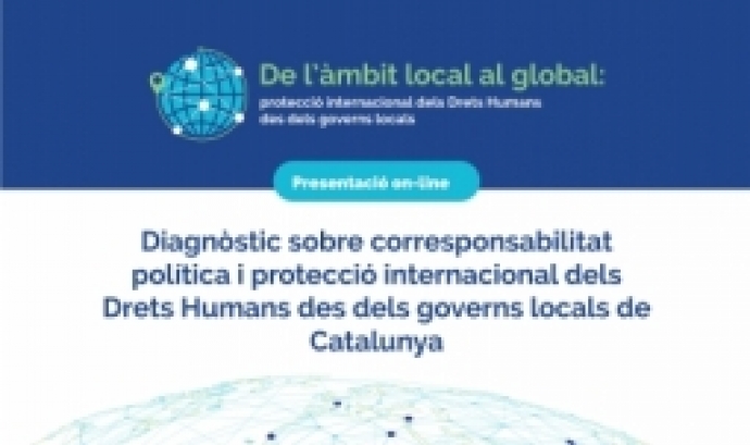 Fragment del cartell de l'acte de presentació del diagnòstic sobre corresponsabilitat política i protecció internacional dels Drets Humans. Font: Reds