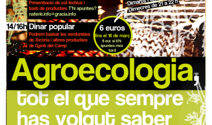 Cartell de la jornada "Agroecologia, tot el que sempre has volgut saber"