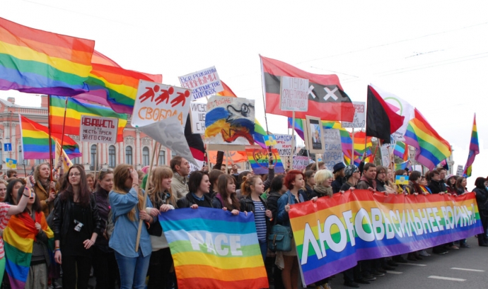 Manifestació LGBTI a Rússia.  Font: ILGA