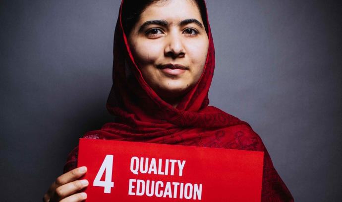 L'activista Malala Yousafzai dóna suport a l'ODS d'una educació de qualitat Font: ODS