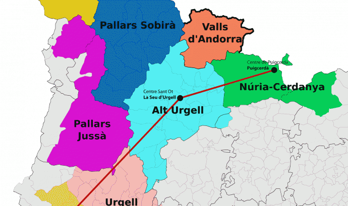 Mapa xarxa Centres d'Activitats Càritas d'Urgell Font: 