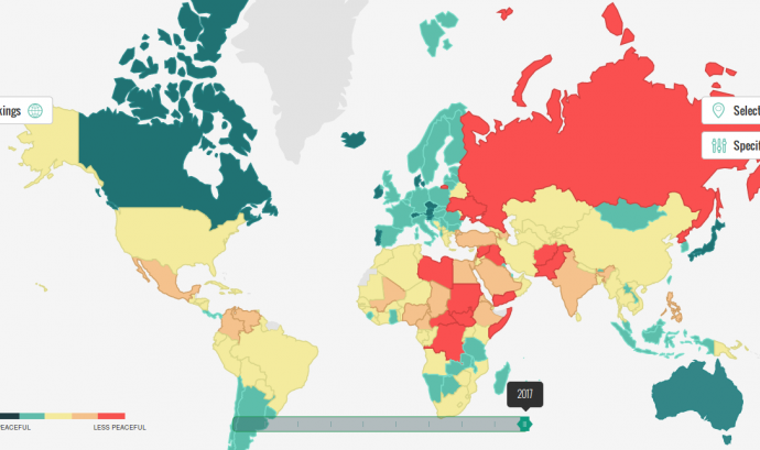Aspecte del mapa interactiu Font: Institute for Economics and Peace