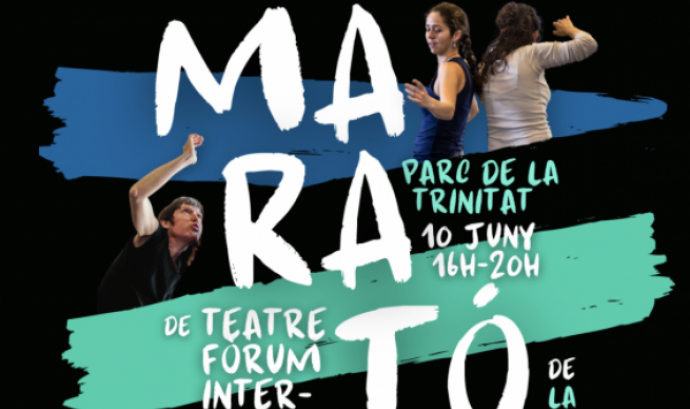 Fragment del cartell oficial de l'edició 2023 de la Marató de Teatre Fòrum Intercultural. Font: La Xixa