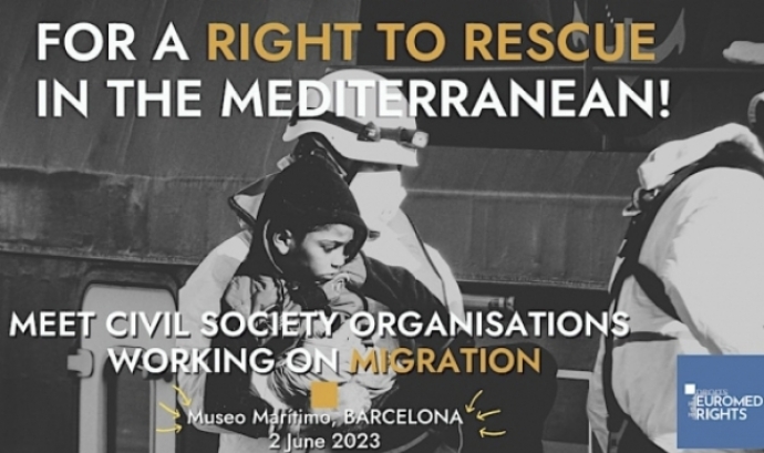 Cartell oficial de l'acte 'For a right to rescue in the Mediterranean'. Font: Open Arms