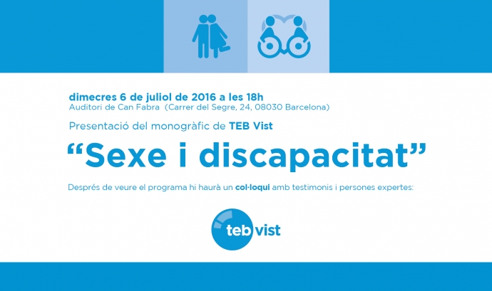 Targetó d'Invitació al Monogràfic Sexe i Discapacitat de TEB Vist