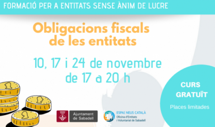 Obligacions fiscals de les entitats. Font: Ajuntament de Sabadell.