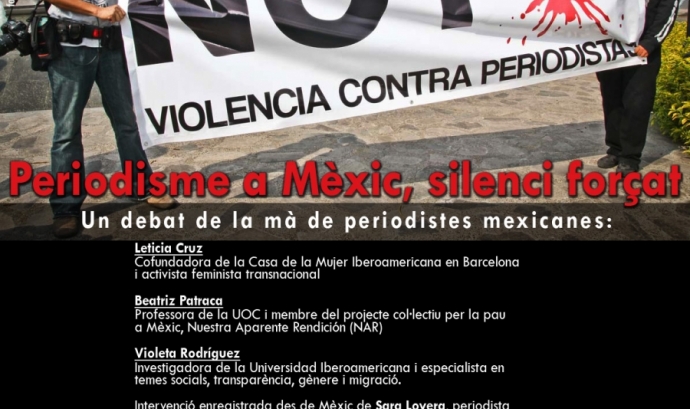No a la violència contra les periodistes. Font: Lafede.cat