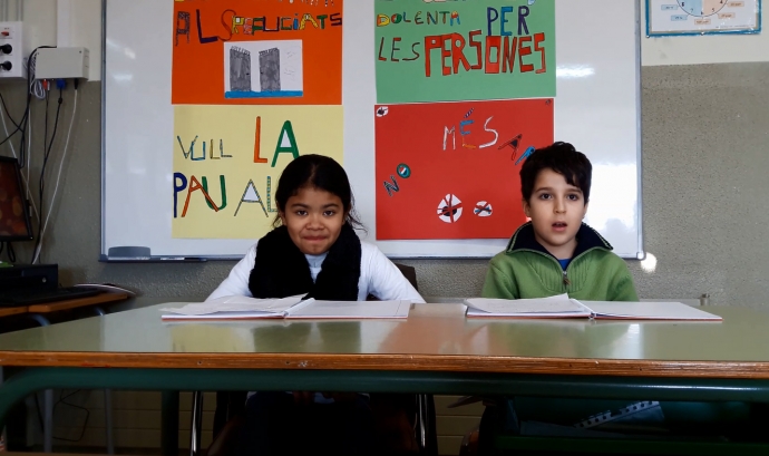 Alumnes de l'Escola Santa Eugènia, de Girona - Foto: Coordinadora d’ONG Solidàries  Font: 