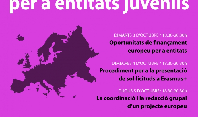 Cartell de la formació "Recursos europeus per a entitats juvenils"