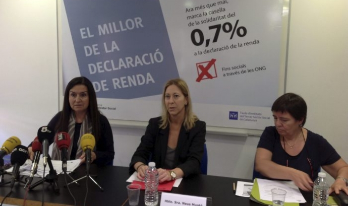 Roda de premsa 0,7% IRPF. Font: web Taula Tercer Sector de Catalunya Font: 