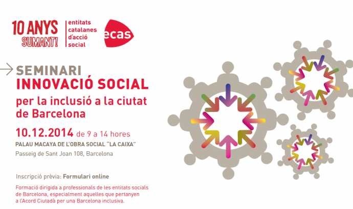 Cartell del seminari Innovació social per la inclusió a la ciutat de Barcelona
