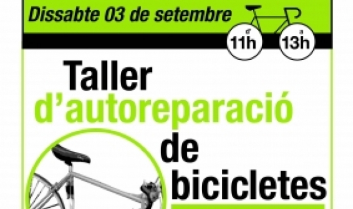 Cartell del taller de bicis de Caixa d'Eines i Feines. Font: Caixa d'Eines i Feines.