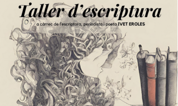 Cartell promocional del curs, a càrrec de l'escriptora, periodista i poeta Ivet Eroles. Font: El Refugi.