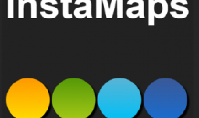Logotip de Instamaps. Instamaps és una plataforma per crear i visualitzar mapes. 