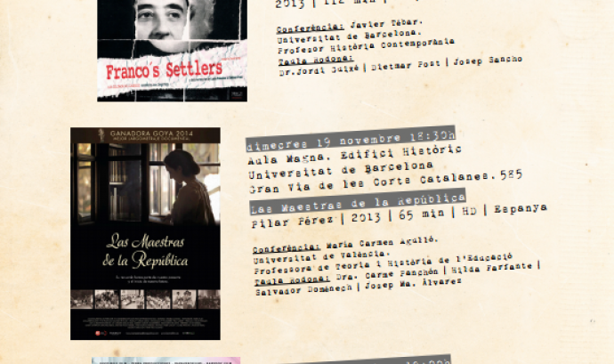 Cartell del cicle “Solidaritat, Cinema i Memòria” a la UB Font: 