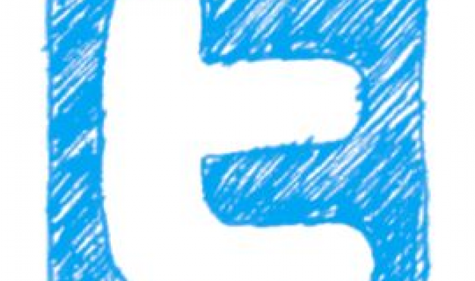 Logotip de Twitter dibuxat a mà