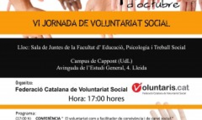 Cartell de la VI Jornada de Voluntariat Social a Lleida / Font: Voluntaris.cat
