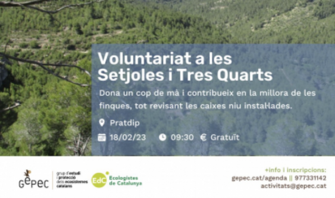 Fragment del cartell oficial de l'activitat de voluntariat. Font: Grup d'Estudis i Protecció dels Ecosistemes Catalans (GEPEC)