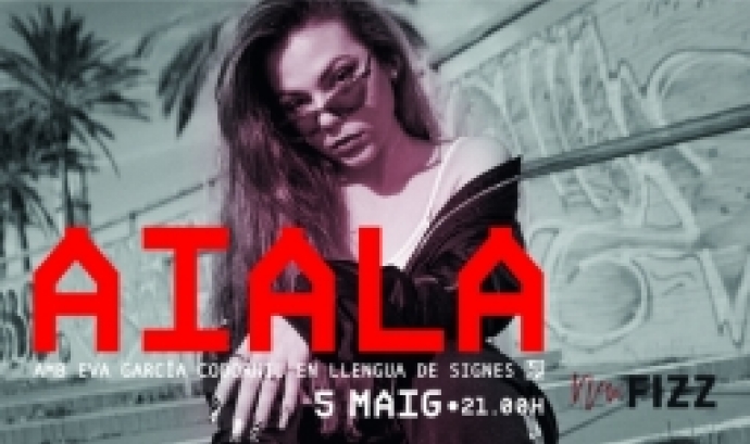 Cartell promocional del concert amb Aiala en llengua de signes. Font: enCantados.