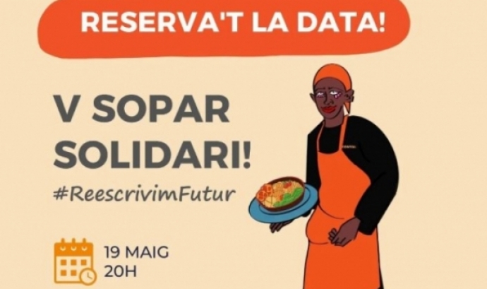 El cinquè 'Sopar Solidari #ReescrivimFutur' es farà el 19 de maig, a partir de les 20 h, al pati de La Salle Comtal, a Barcelona. Font: Fundació Comtal