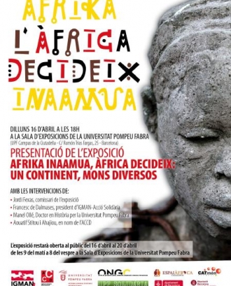 Cartell de la inauguració de l'exposició "Àfrica decideix"