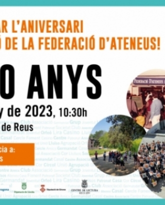 Cartell oficial de l'acte de celebració de la fundació de la Federació d'Ateneus de Catalunya. Font: Federació d'Ateneus de Catalunya