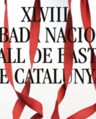 Fragment del cartell oficial de la 48a Trobada Nacional de Ball de Bastons de Catalunya. Font: Coordinadora de Ball de Bastons de Catalunya