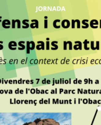 Fragment del cartell oficial de la jornada 'La defensa i conservació dels espais naturals. El Vallès en el context de crisi ecològica'. Font: ADENC