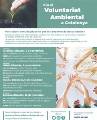 Cicle de descoberta del voluntariat ambiental a Catalunya
