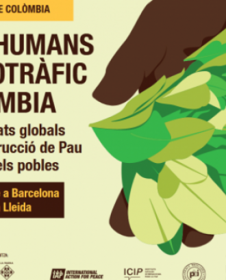 Cartell de les XXI Jornades sobre Colòmbia 'Drets Humans i Narcotràfic a Colòmbia'. Font: Taula catalana per la Pau i els Drets Humans a Colòmbia